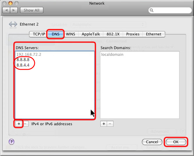 how to set different dns for mac